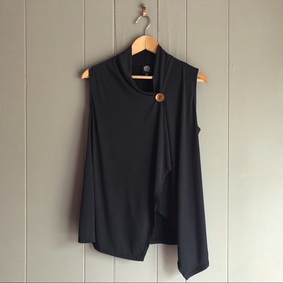 bobeau Tops - Bobeau One Button Sleeveless Cardigan